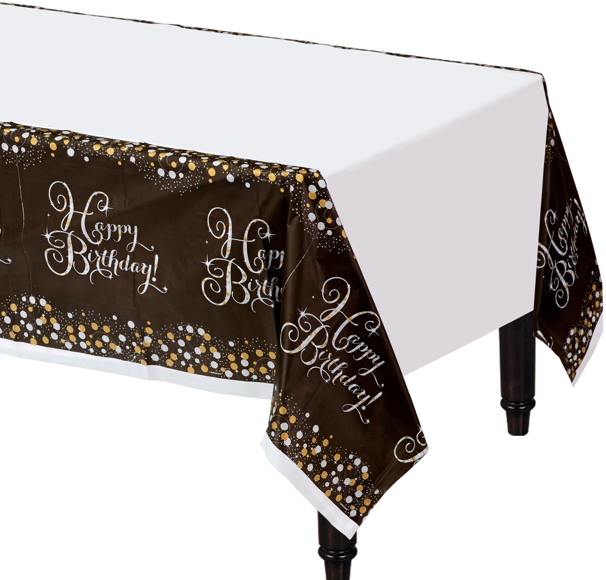 Happy Birthday Table Cover - Sparkling Celebration