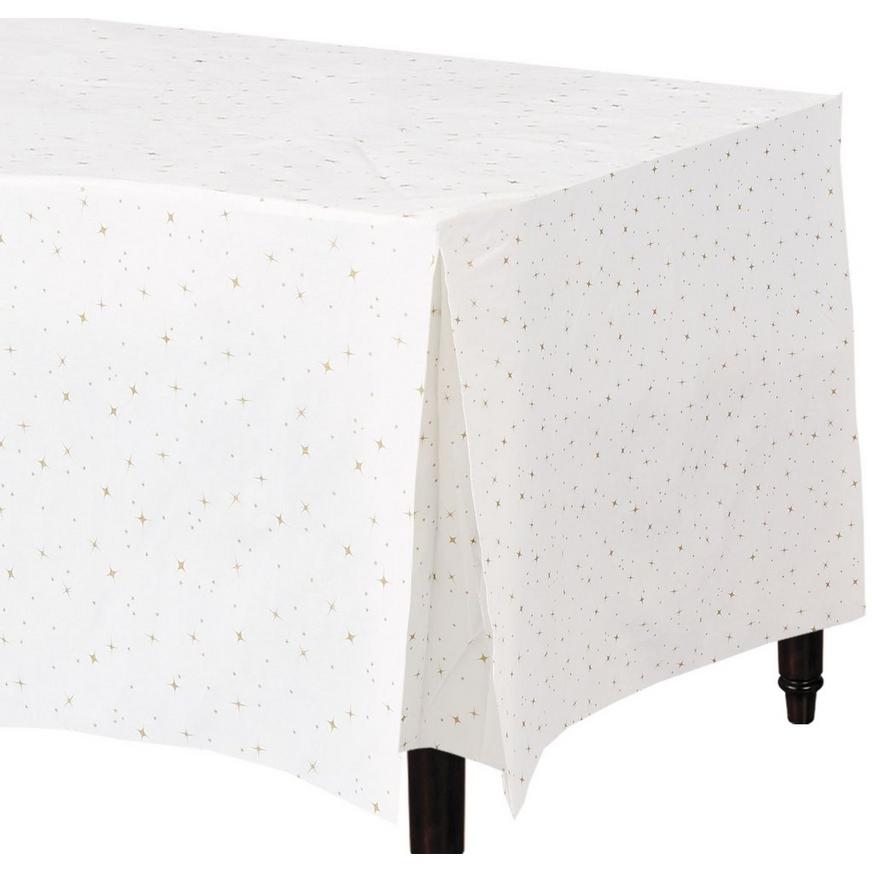 Gold Star Flannel-Backed Vinyl Fitted Tablecloth