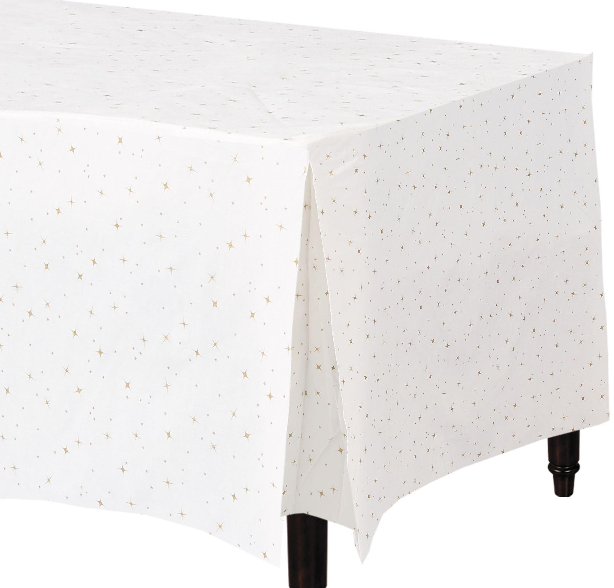 Gold Star Flannel-Backed Vinyl Fitted Tablecloth