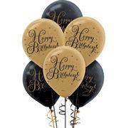 Black & Gold Birthday Balloons 15ct