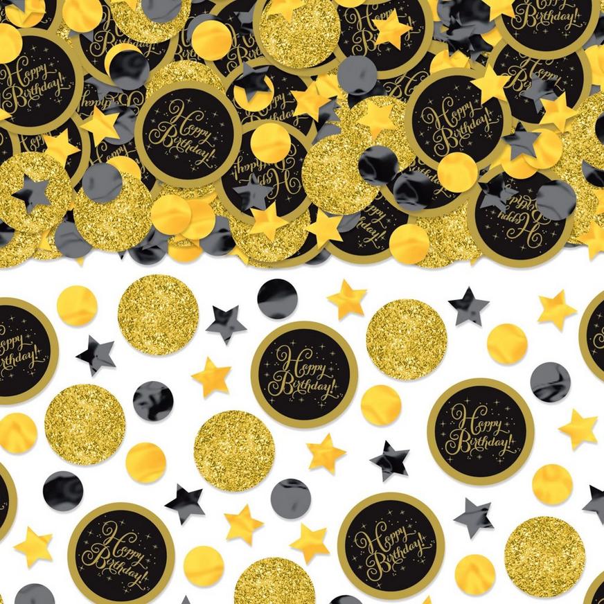 Black & Gold Birthday Confetti