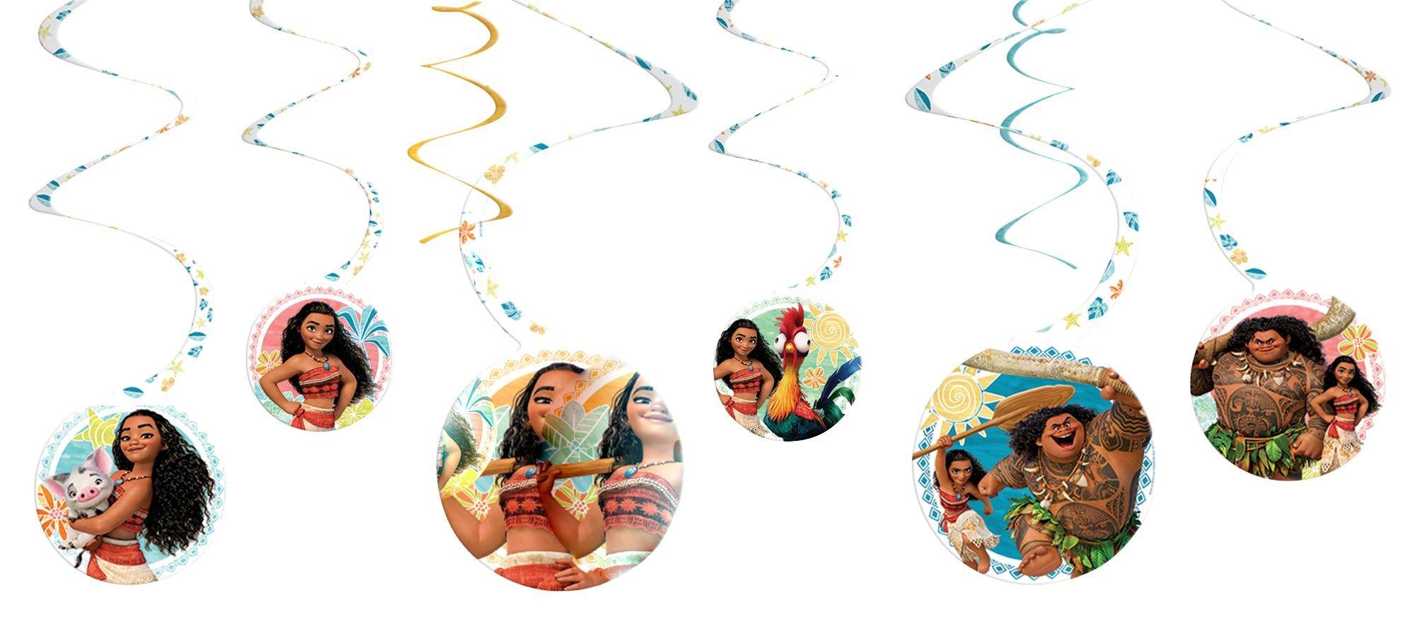 Moana Swirl Decorations 6ct