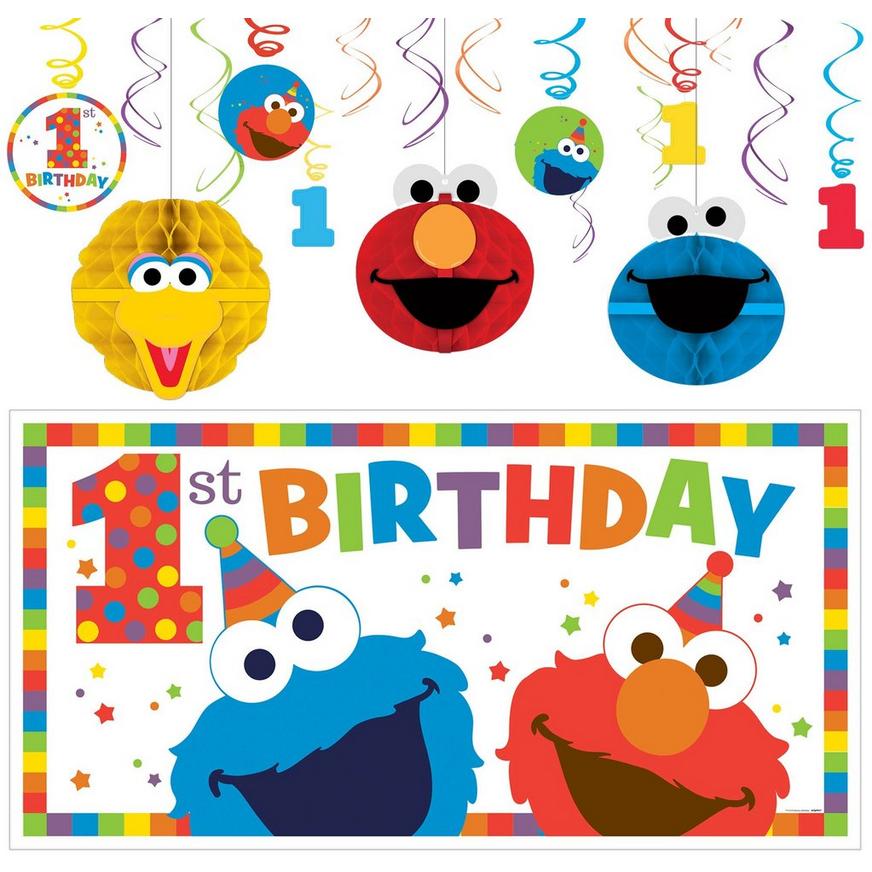1st Birthday Elmo Decorating Kit