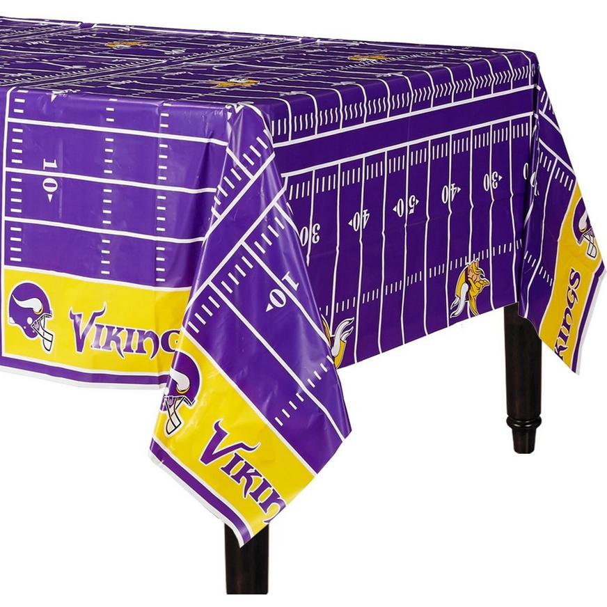 Minnesota Vikings Football Field Plastic Table Cover, 54in x 96in