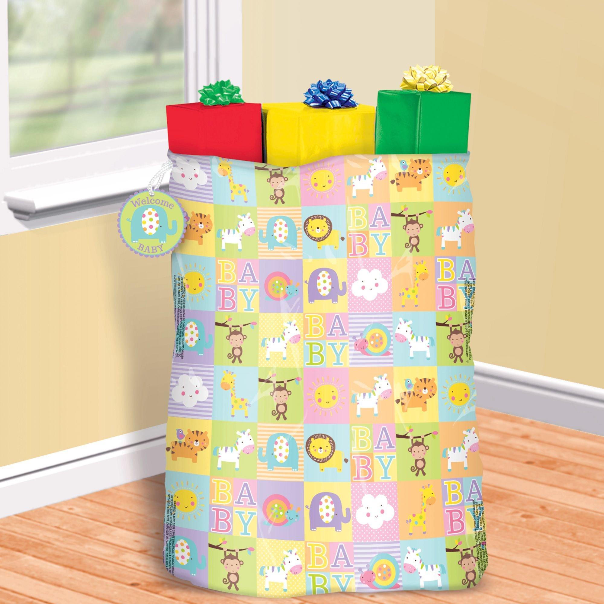 Large Tiny Toes Baby Gift Bag With Tissue Paper; 1 Gift Bag And 8 Sheets Of Tissue  Paper
