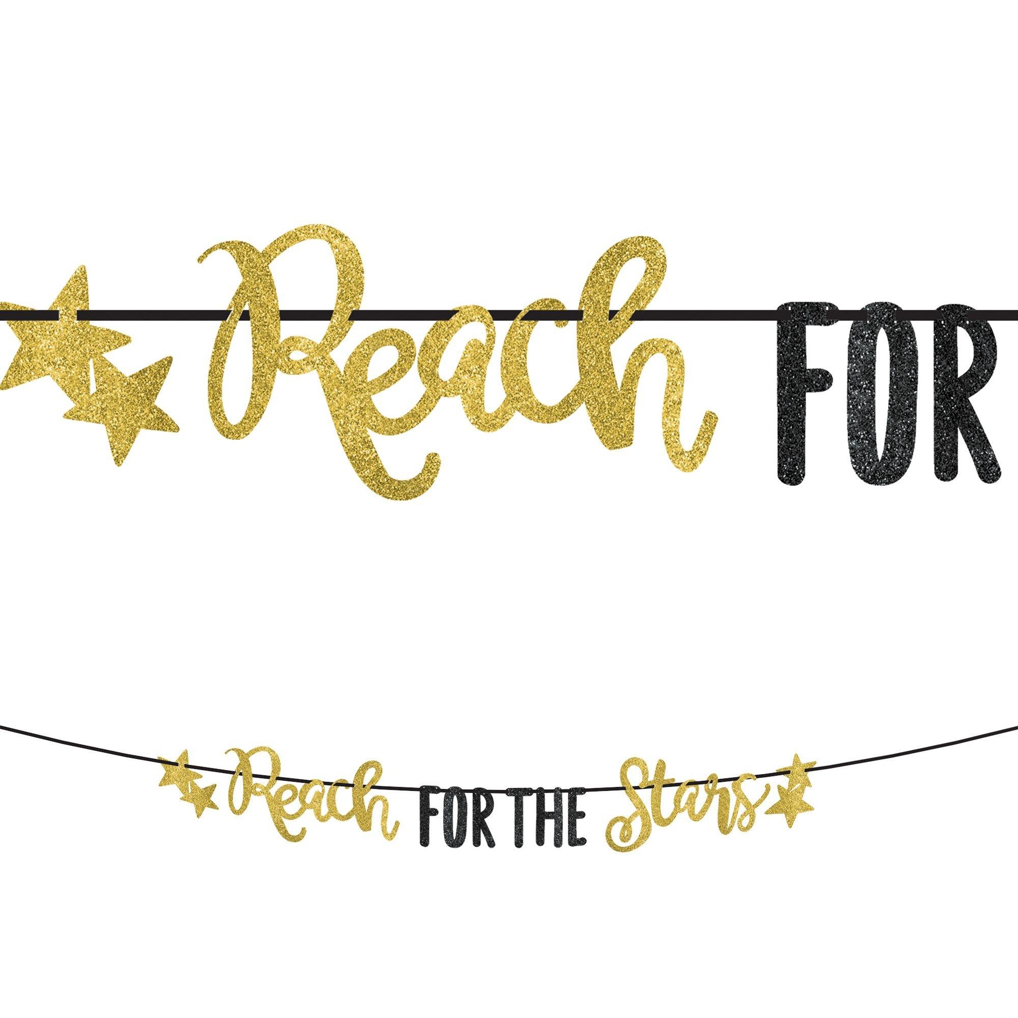 Glitter Reach For The Stars Letter Banner