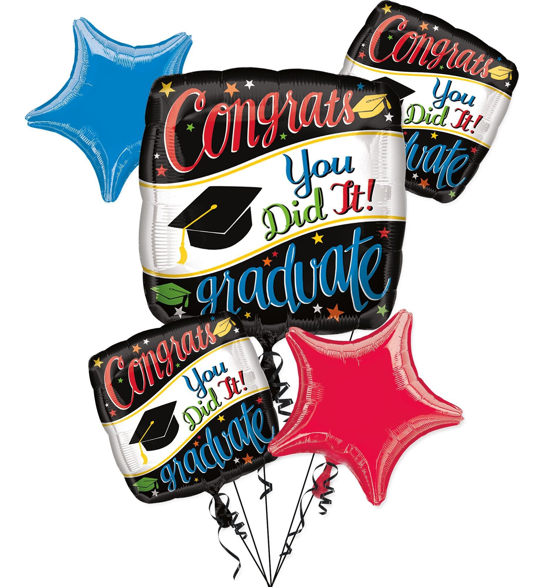 Colorful Congrats Graduate Balloon Bouquet 6pc