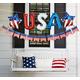 Air-Filled Red, White & Blue USA Letter Balloons with Pennant Banner, 13in