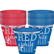 Metallic Patriotic Red, White & Blue Plastic Cups 30ct 