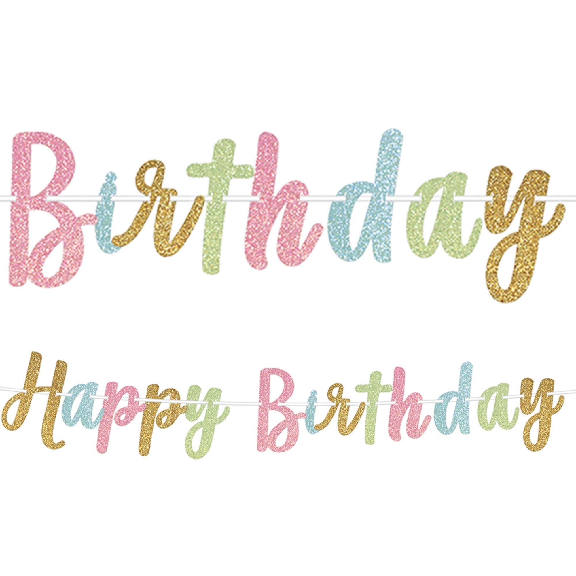 Happy Birthday Banner Party City Glitter Happy Birthday Letter Banner 12Ft X 7 1/2In | Party City