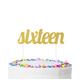 Sweet 16 Gold Glitter Cake Topper
