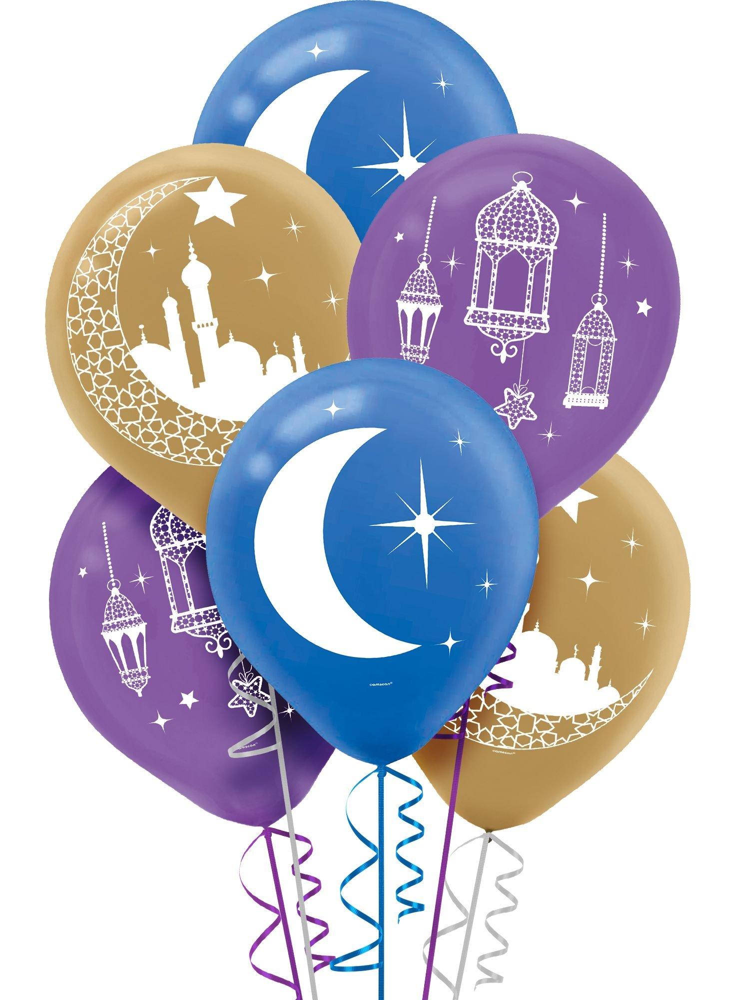 Crescent Moon & Mosque Eid Balloons 15ct Party City