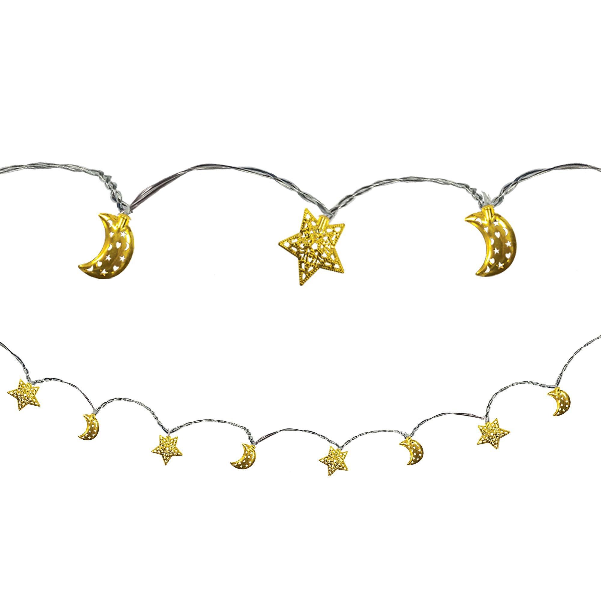 Crescent Moon & Star Eid LED String Lights