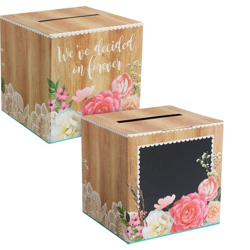Floral & Lace Rustic Wedding Card Holder Box