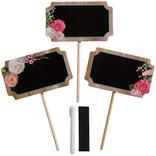 Floral & Lace Rustic Wedding Centerpiece Sticks 6ct