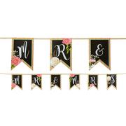 Floral & Lace Rustic Wedding Pennant Banner