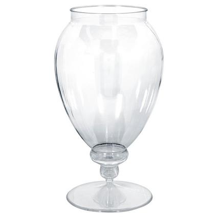 Large Clear Plastic Pedestal Apothecary Jar