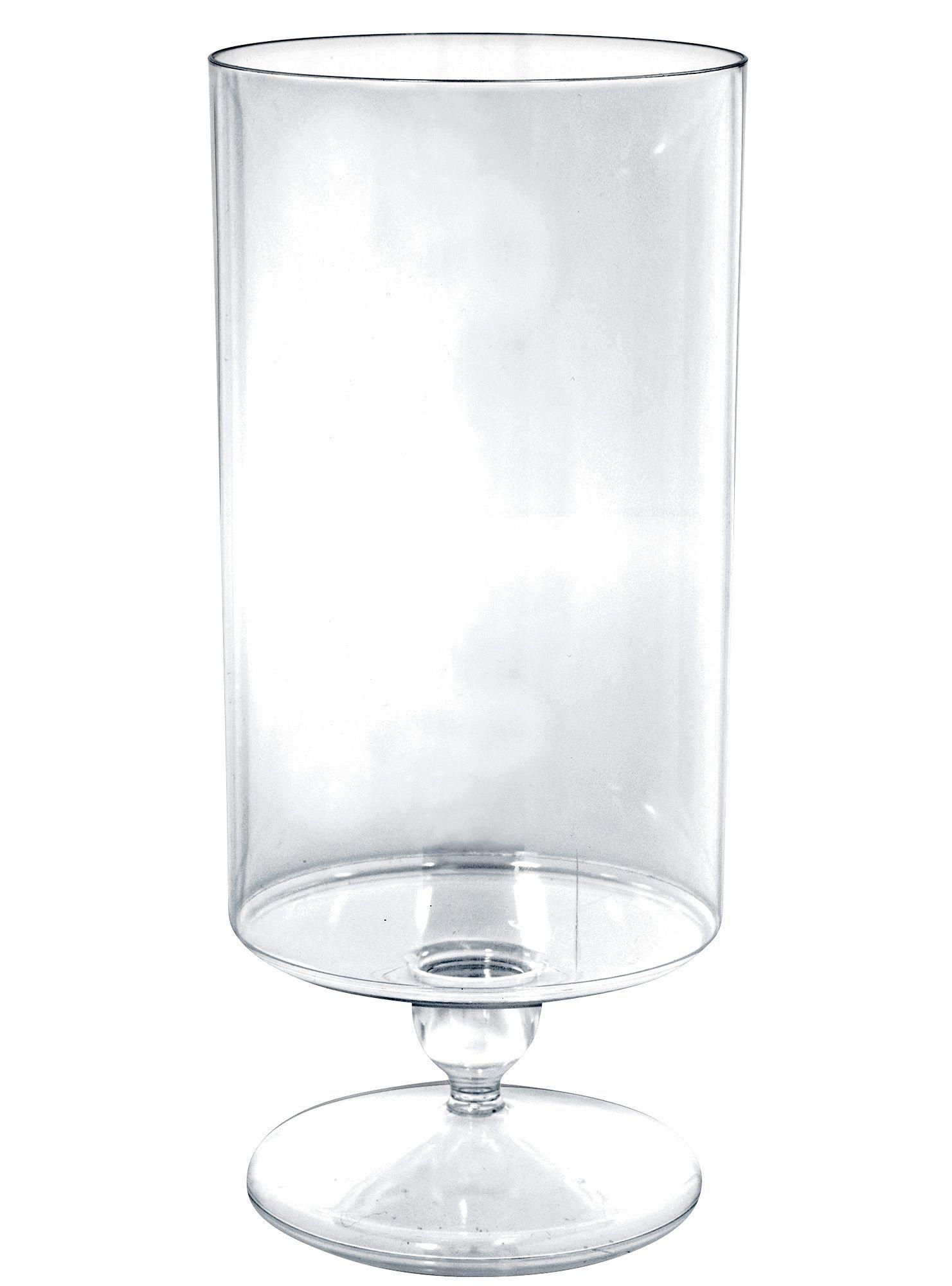 Tall Clear Plastic Pedestal Cylinder Container 83oz