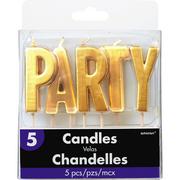 Gold Party Toothpick Candle Set 5pc
