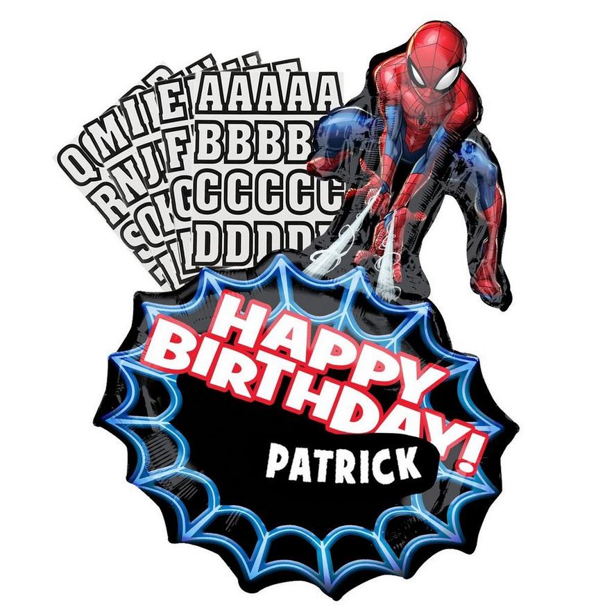 Personalized Spider-Man Birthday Balloon Kit 23in x 34in