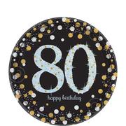 Prismatic 80th Birthday Dessert Plates 8ct - Sparkling Celebration 