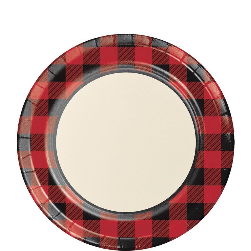 Buffalo Plaid Paper Lunch Plates, 8.5in, 8ct