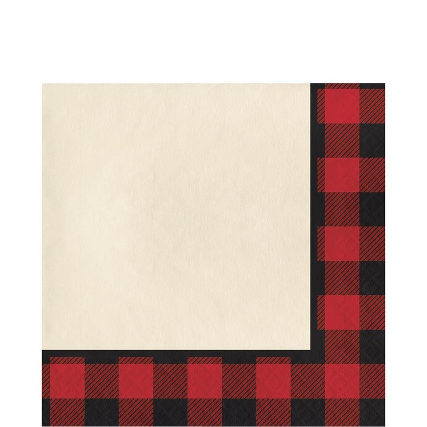 Buffalo Plaid Paper Lunch Napkins, 6.5in, 16ct