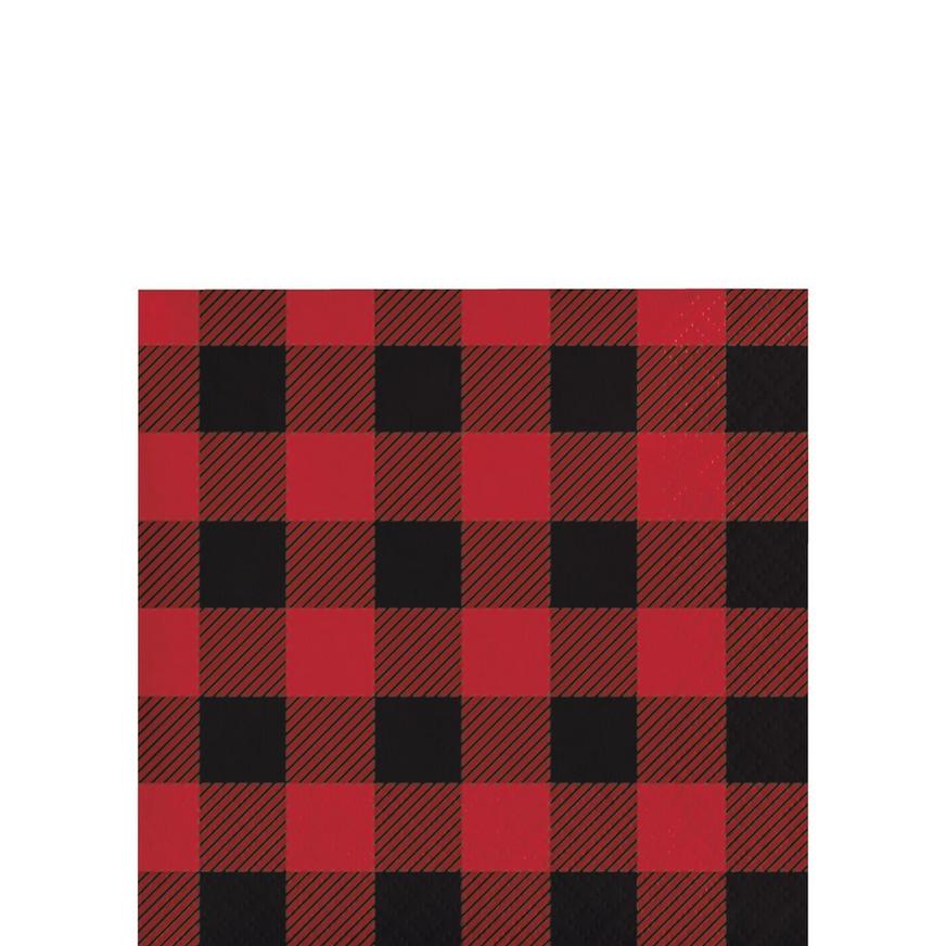 Buffalo Plaid Paper Beverage Napkins, 5in, 16ct