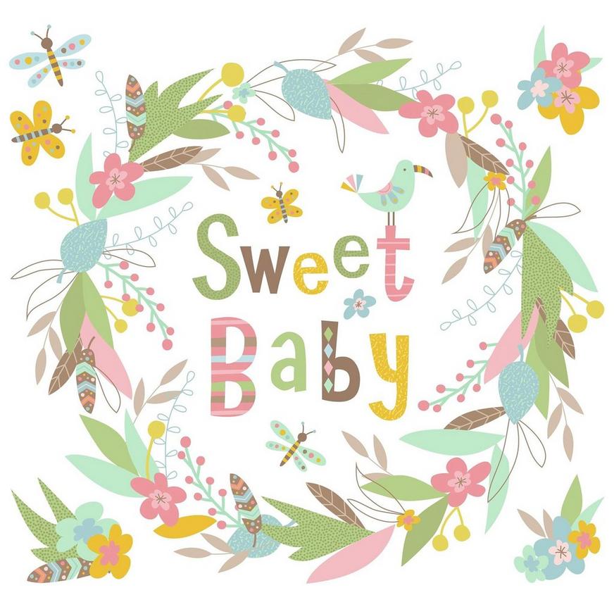 Sweet Baby Wreath Wall Decals 6ct