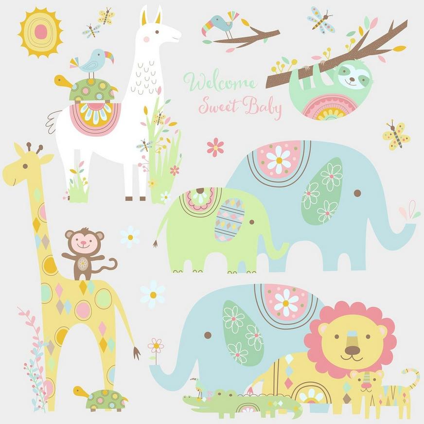 Jungle Animals Wall Decals 15ct