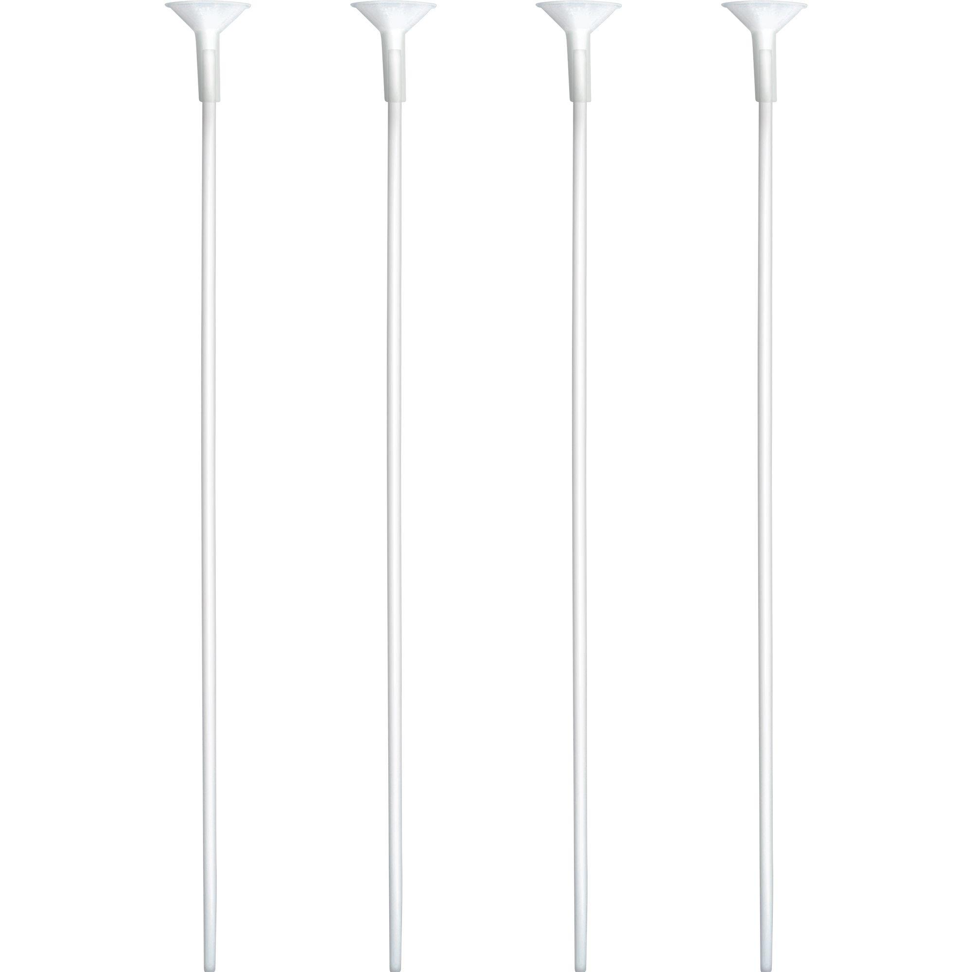 PP OPOUNT 50 Pieces Balloon Sticks White Balloon Sticks Holders with Cups for, Size: One Size