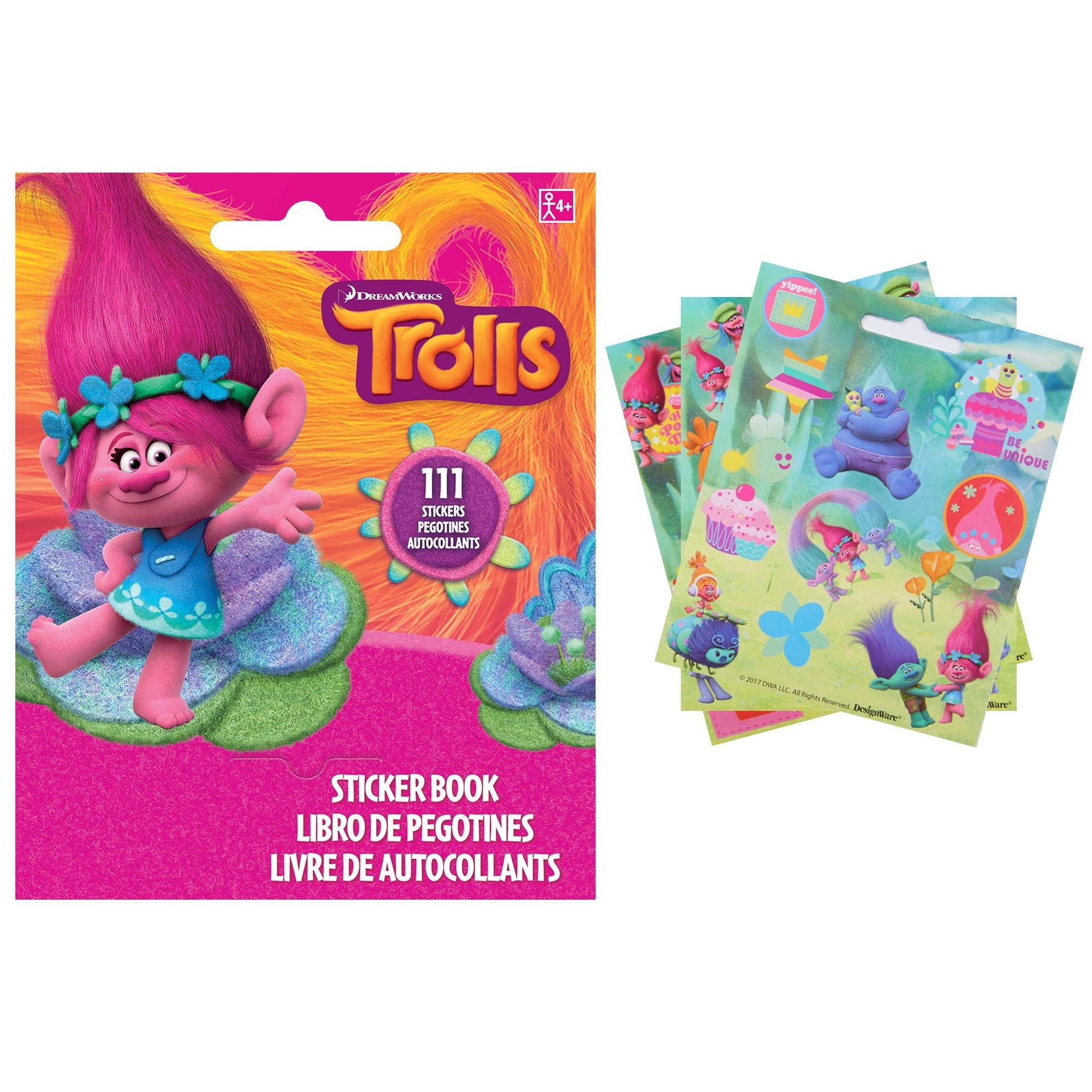 Trolls Sticker Book 9 Sheets | Party City