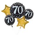 70th Birthday Balloon Bouquet 5pc - Sparkling Celebration