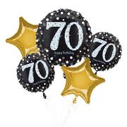 70th Birthday Balloon Bouquet 5pc - Sparkling Celebration