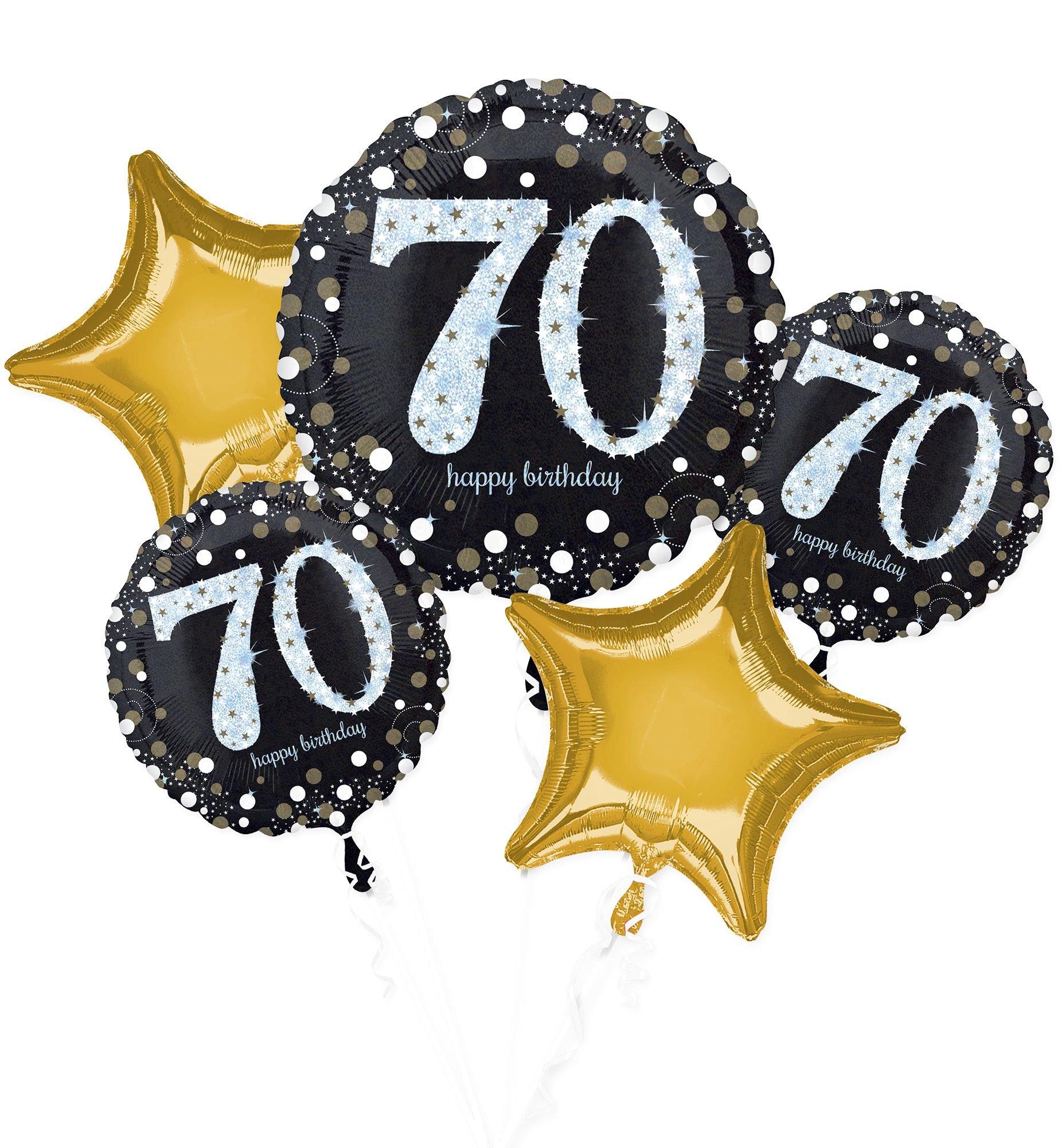 Geelachtig barrière Defilé 70th Birthday Balloon Bouquet 5pc - Sparkling Celebration | Party City