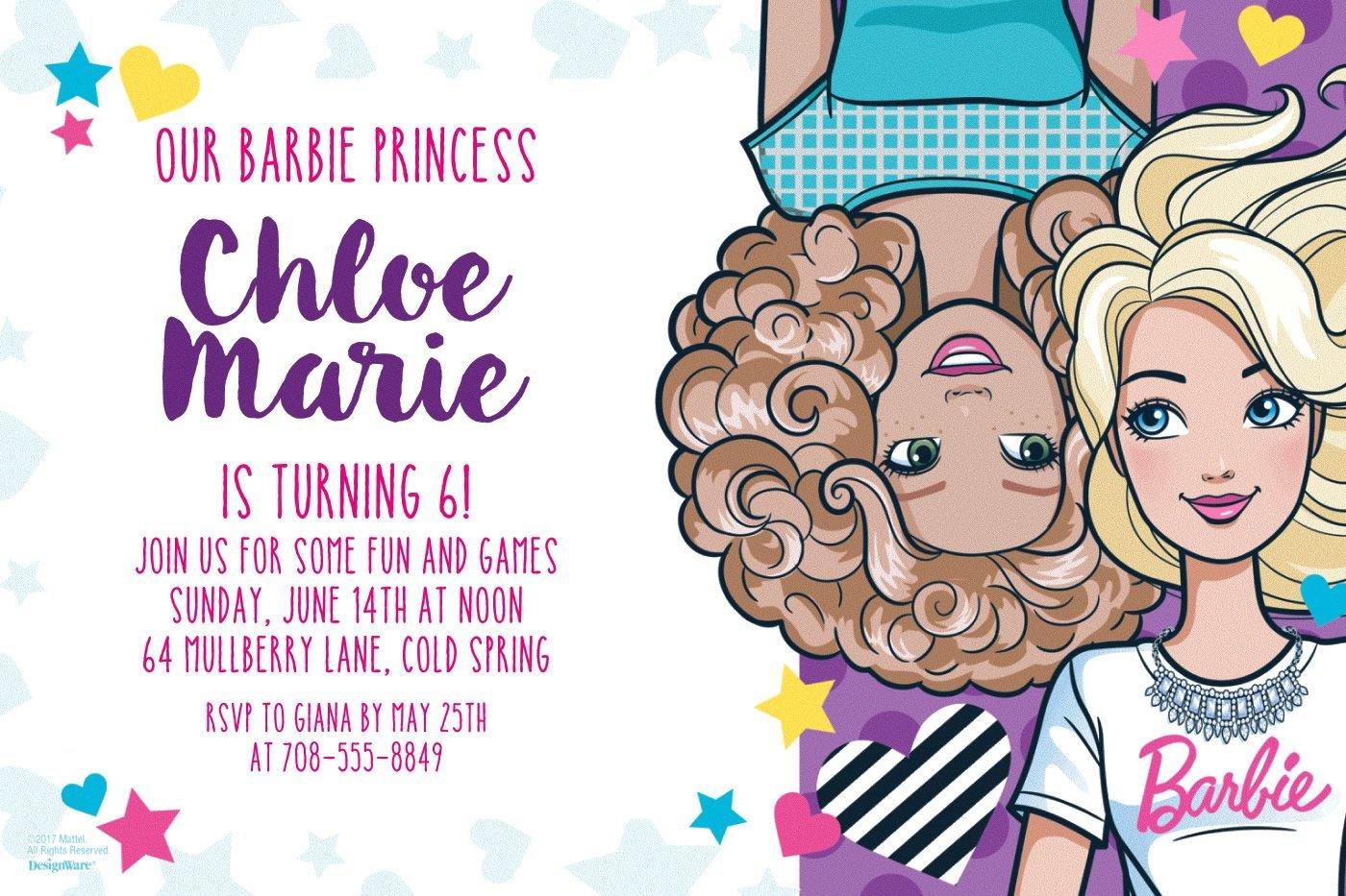 Free Barbie Birthday Invitation  Barbie birthday invitations, Barbie  invitations, Barbie birthday