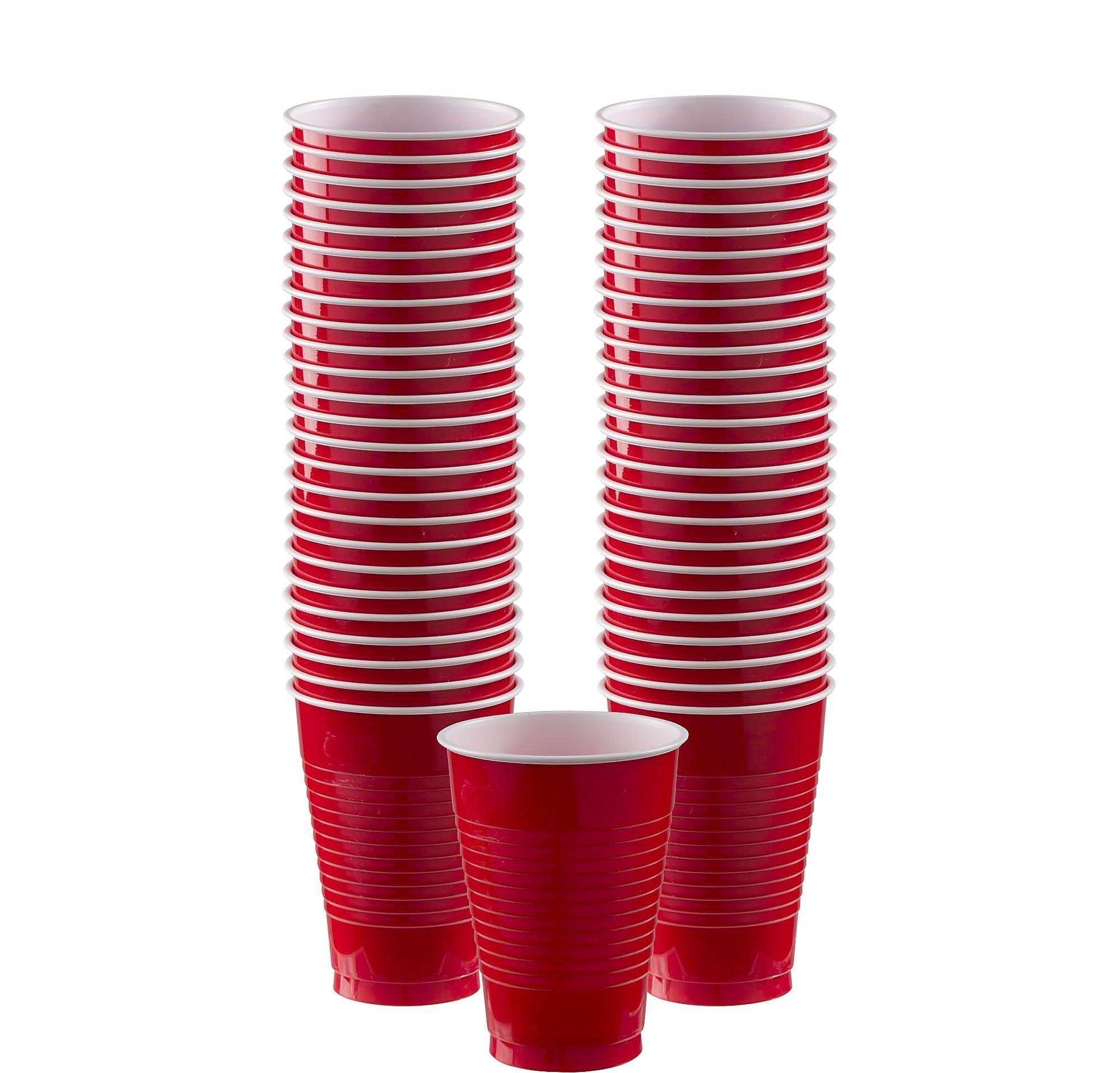 Red & White Plastic Tableware Kit for 50 Guests