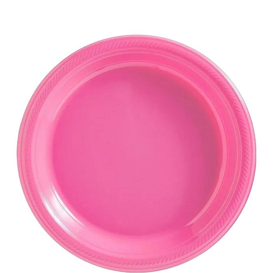 Bright Pink & Caribbean Blue Plastic Tableware Kit for 50 Guests
