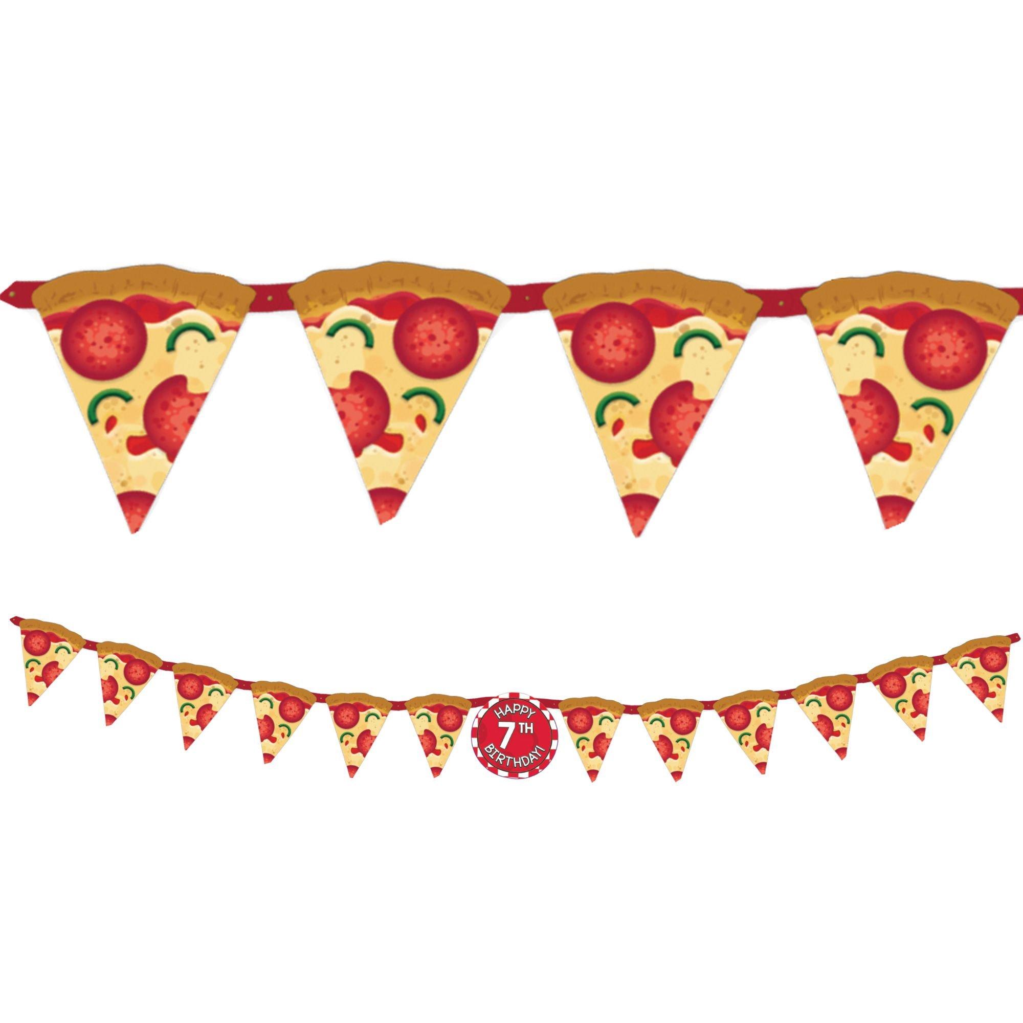 Pizza Party Birthday Banner Kit