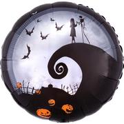 Jack & Sally Halloween Round Foil Balloon, 28in - The Nightmare Before Christmas