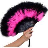 Black & Pink Marabou Fan