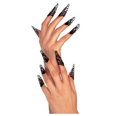 Black Filigree Nails 10ct