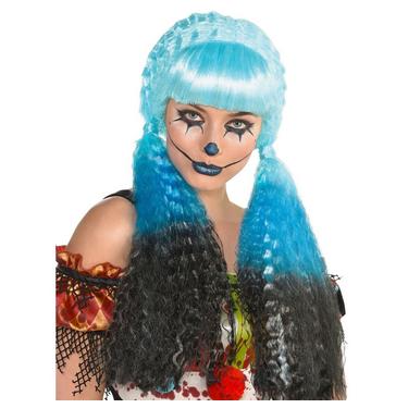 Black & Blue Clown Wig