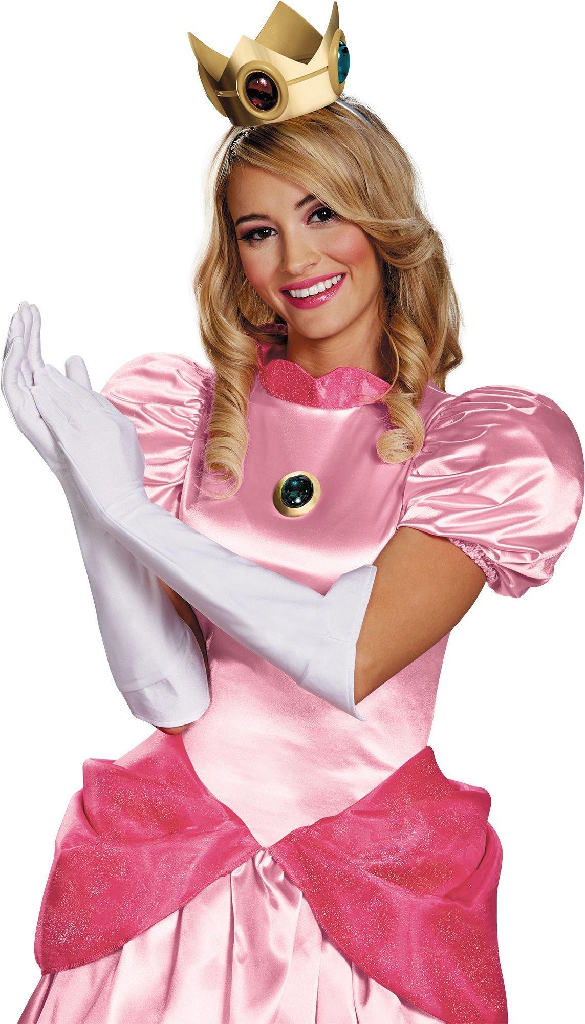 Princess Peach Costume for Adults,Princess Peach Dress for Women, Halloween  Costume Dress Up Outfit with Accessories