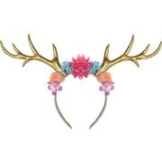 Floral Gold Deer Antler Headband