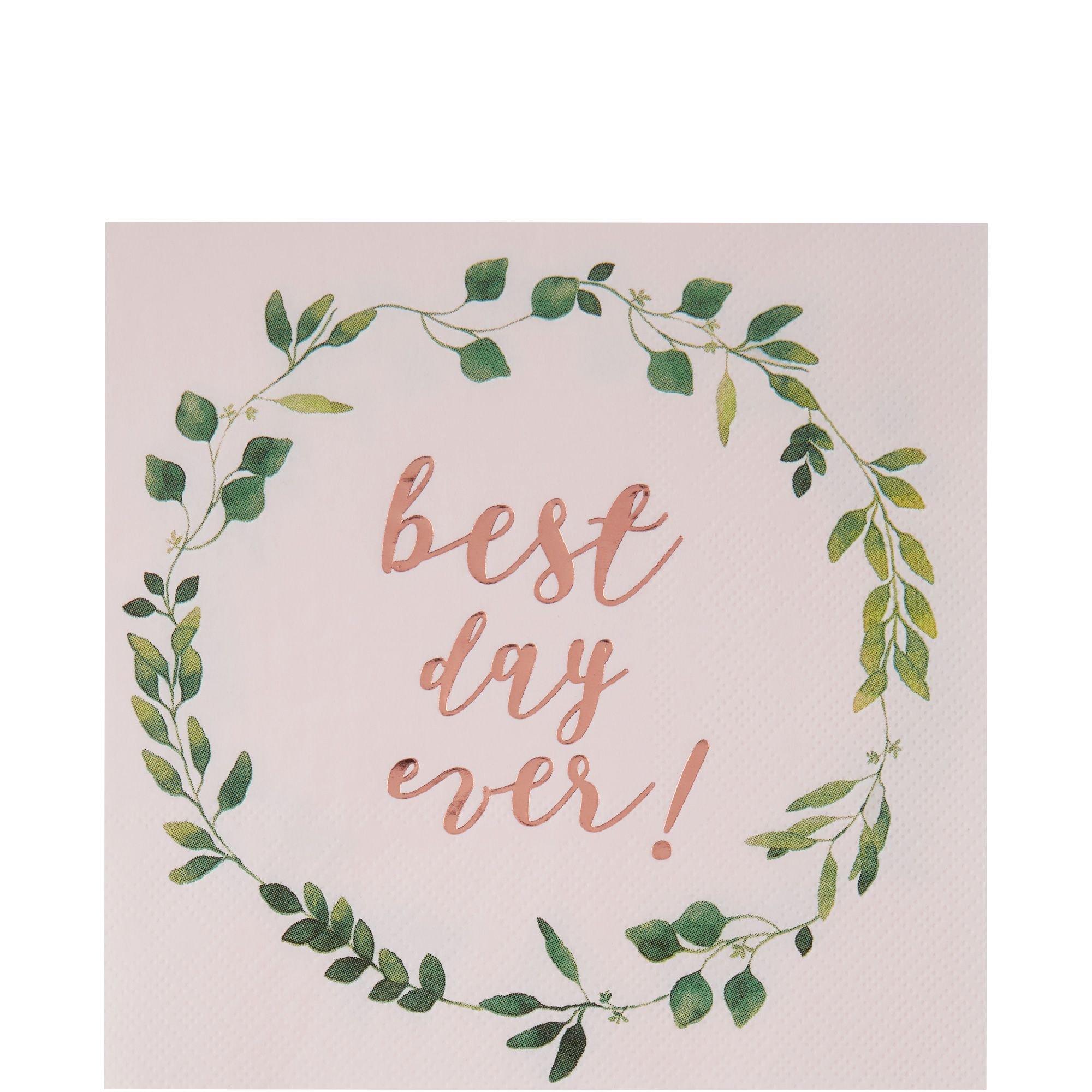 Rose Gold Best Day Ever Lunch Napkins 16ct 
