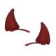 Glitter Red Devil Horn Hairclips, 2pc