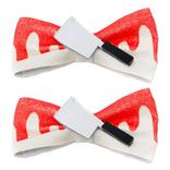 Glitter Bloody Knife Bow Hair Clips 2ct