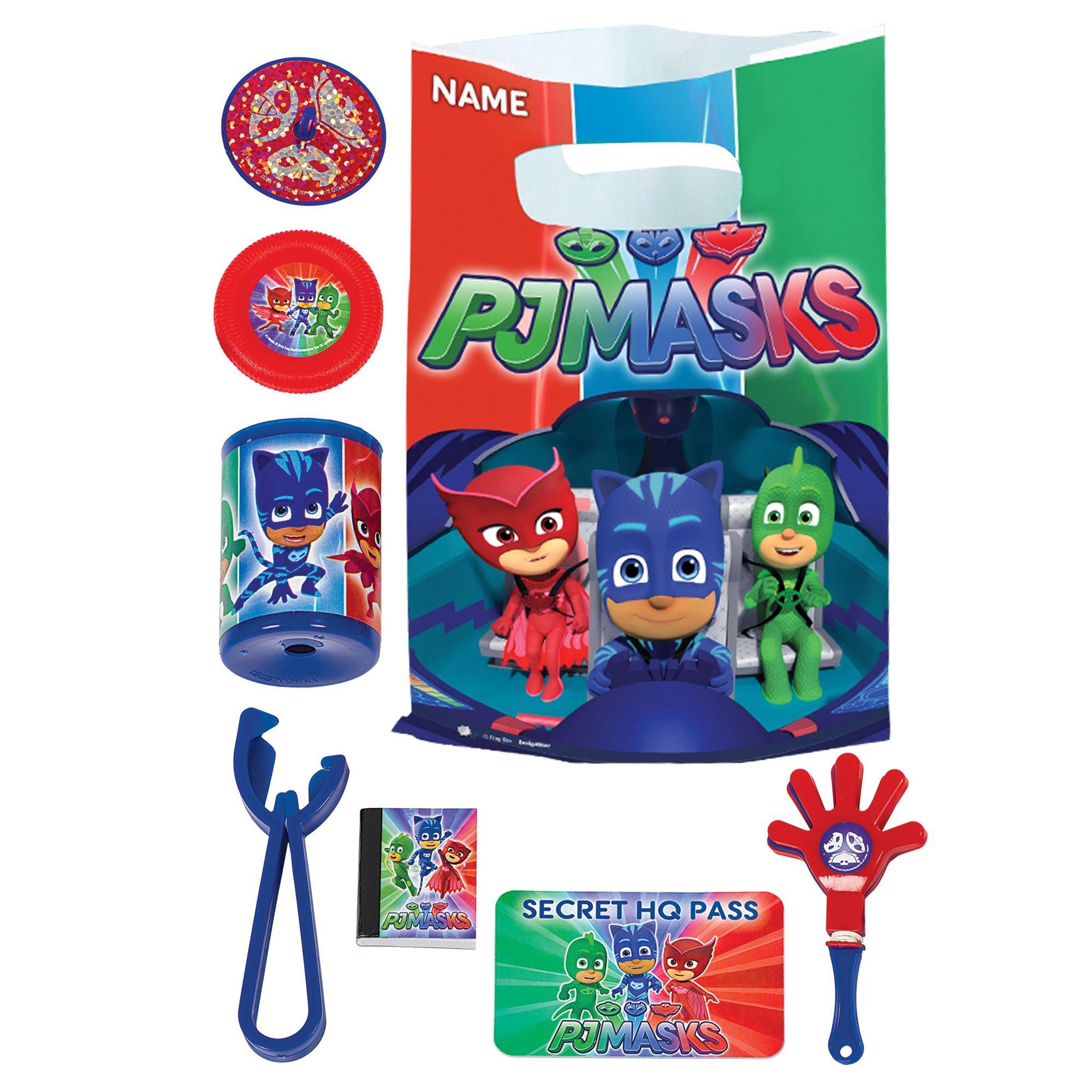 PJ Masks Basic Party Favor Supplies Pack for 8 Guests - Kit Includes Favor Bags & Favor Pack