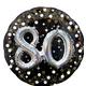 80th Birthday Balloon - 3D Sparkling Celebration, 36in